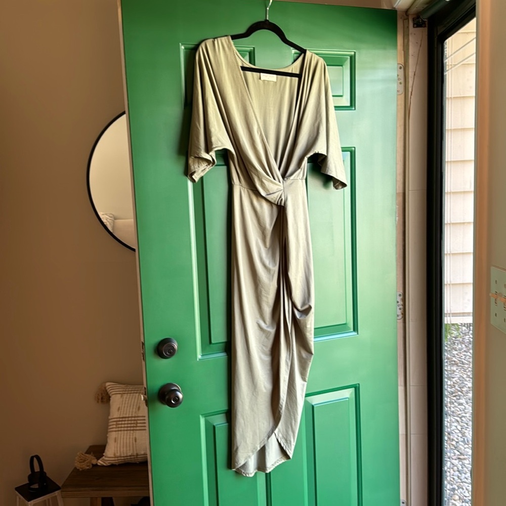 Sage green midi dress